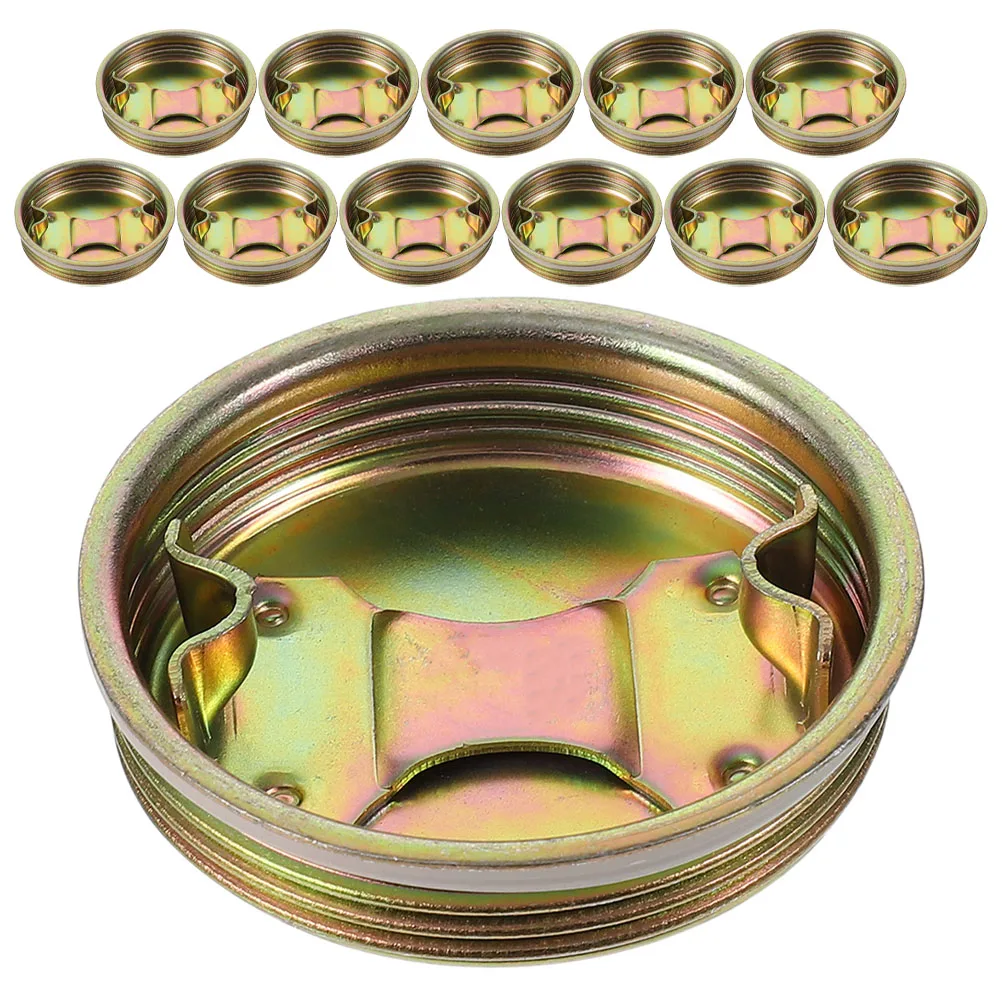 

12pcs Spiral Bucket Lid Iron Drum Bung Caps Leakproof Sealing Plug For Oil Barrels Galvanized Golden Caps Engine Parts