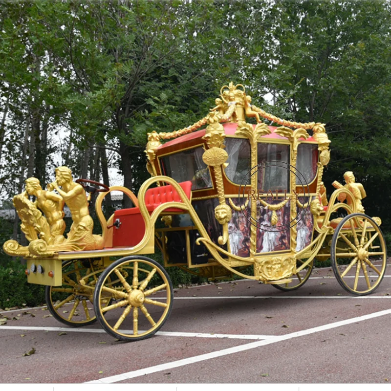 

Outdoor Electric Horse Drawn Carriage Customized Color Royal Sculpture Horse Carriage