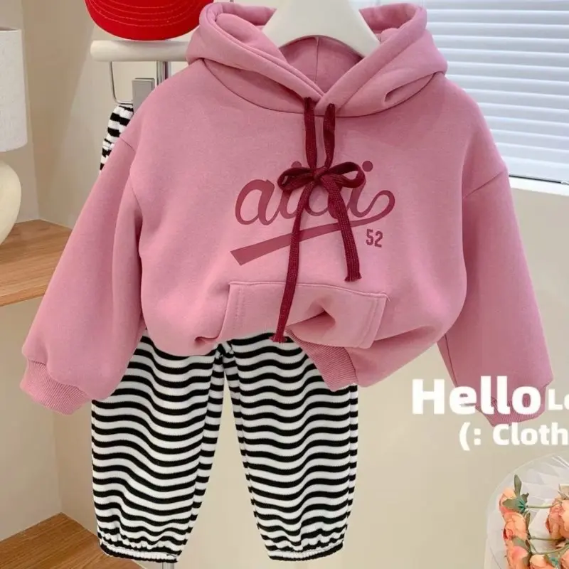 

Children Fleece Sweater Sets Girls Hoodie & Pants 2Pcs Outfits Kids Tracksuit Autumn Winter