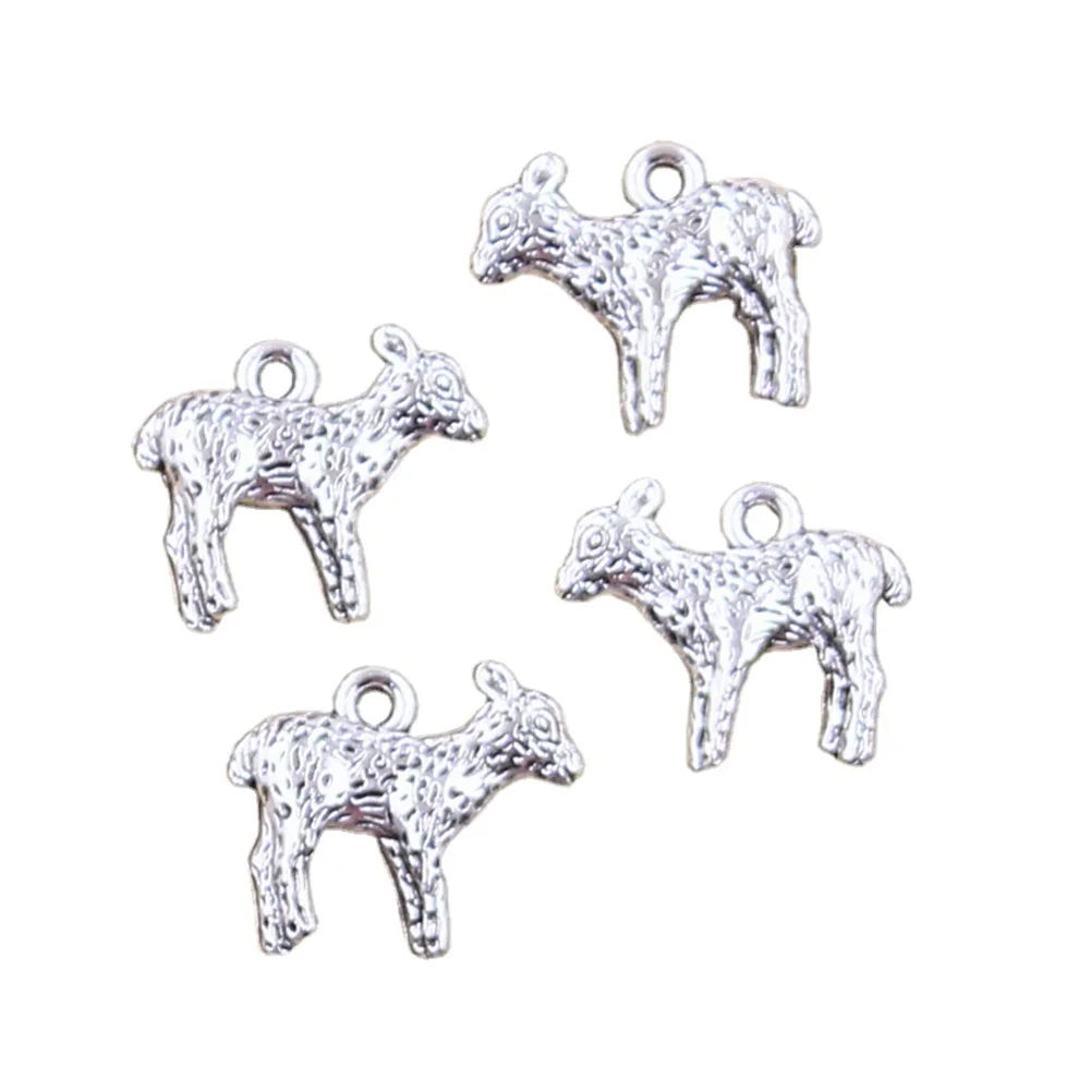 15 sztuk Charms zwierząt owiec baranina 14x16mm antyczne srebro kolor zawieszki dokonywanie DIY ręcznie robione tybetańskie znalezienie biżuteria