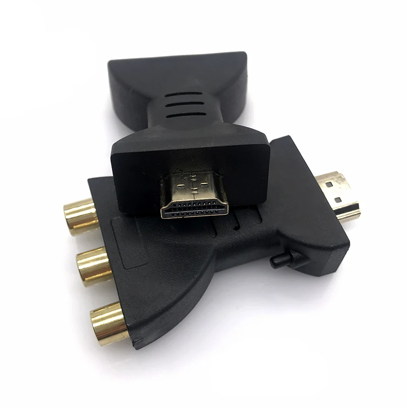 1PCS HDMI TO AV Gold-plated HDMI-compatible Male To 3 RGB RCA Video Audio Adapter AV Component Converter Connector For HDTV DVD