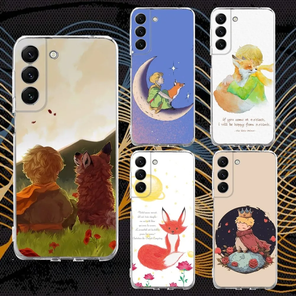 The L-Little P-Prince Fox Phone Case Silicone For Samsung S30,S23,21,22,20 Ultra,S20 FE lite,S10,9,PIus Note20ultra Cover Clear