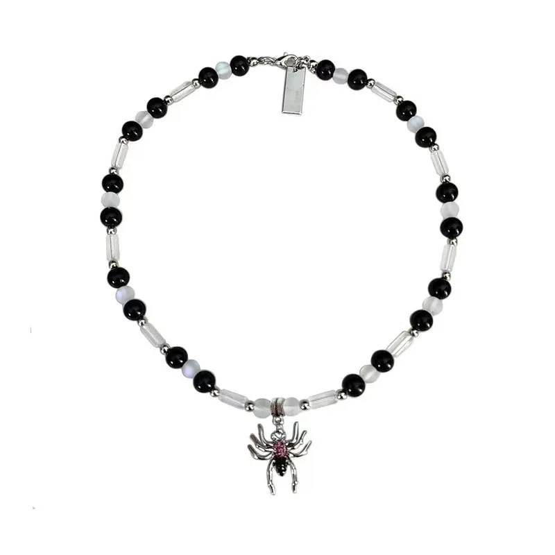 Kpop القوطية الشرير العنكبوت قلادة القلائد للرجال النساء Vintage مطرز المختنق قلادة Collares Y2K الهيب هوب مجوهرات اكسسوارات
