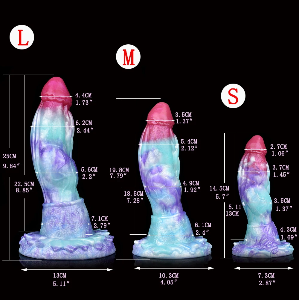 YESBUY S/L/M Ice Dragon Dildo With Suction Cup Butt Plug Monster Animal Penis Anal Vagina Massager For Men Women Adults Sex Toy