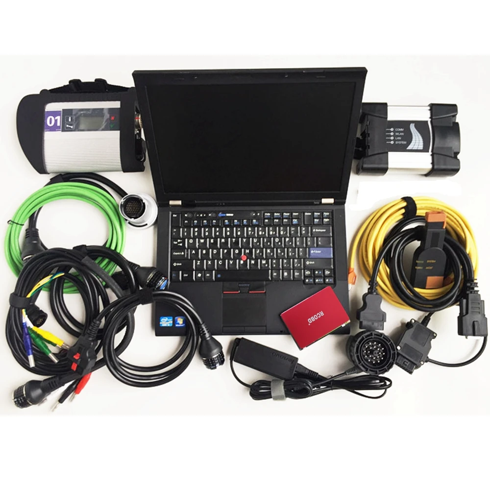 Expert Mode Latest Software for BMW ICom Next MB Star C4 SD Connect Multiplexer OBD2 Cables 2in1 1TB SSD Used Laptop T410 I5 4G