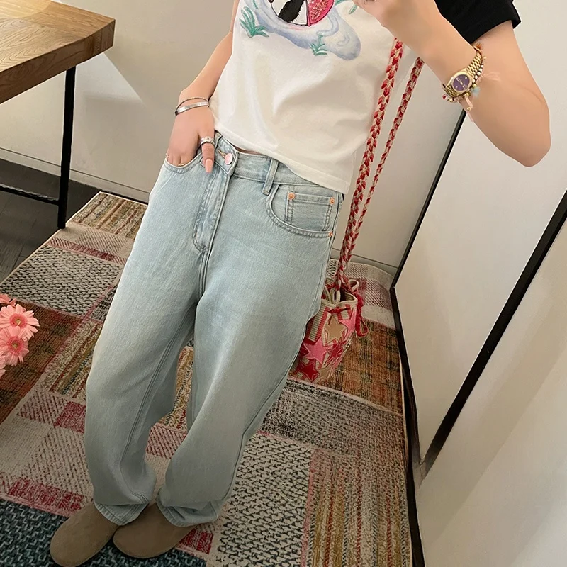 

Джинсы VIMAS из шелковистого ацетатного денима: тонкие, комфортные, с высокой талией, облегающие, мягкие, свободного кроя, для женщин, весенняя коллекция