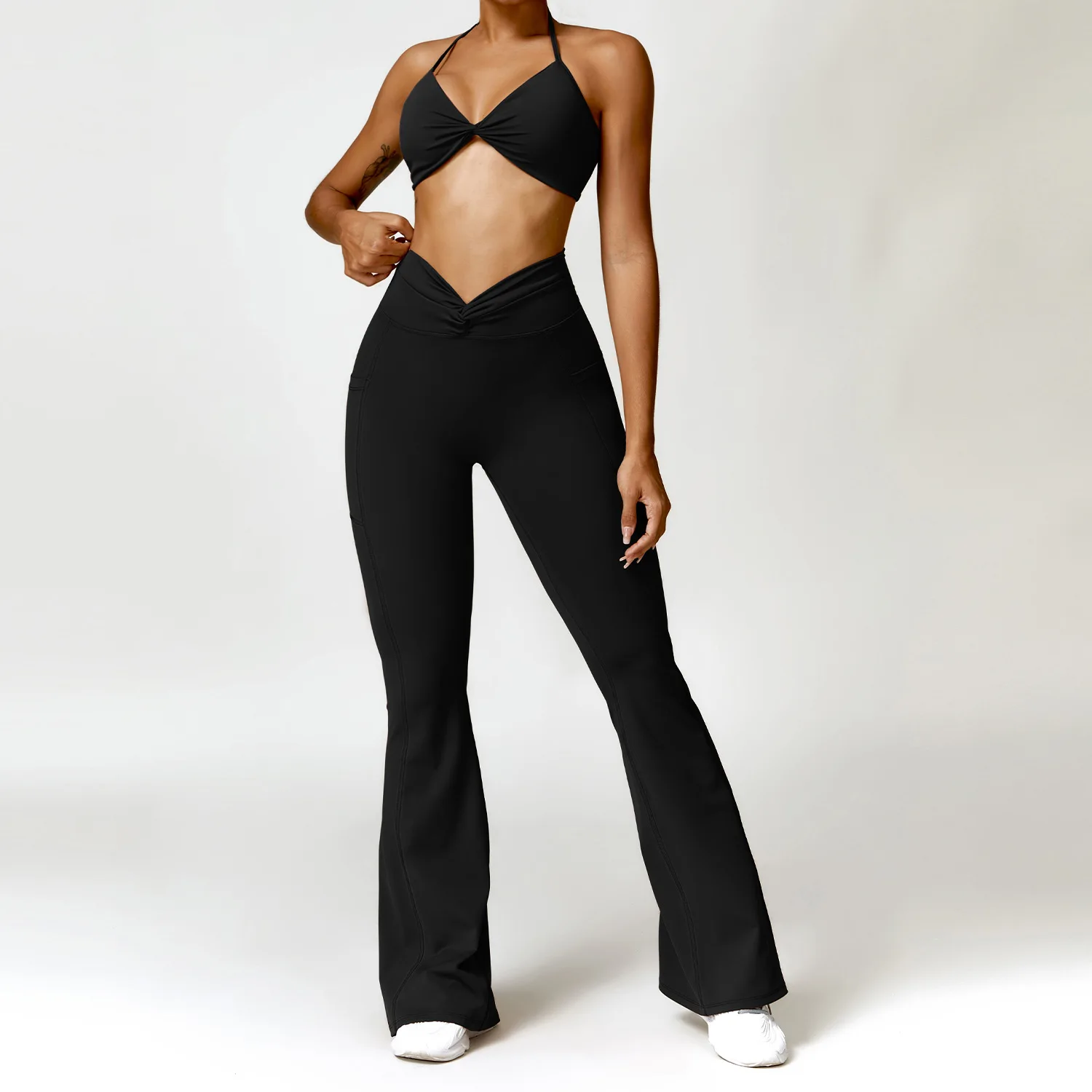 MODITIN-Conjunto de Ginásio Feminino, Tops Sexy de Sutiã, Cintura Alta, Leggings Push Up Sem Costura, Calças Apertadas, Perna Alcançante, Esportes Casuais, Nova Chegada, Bonito