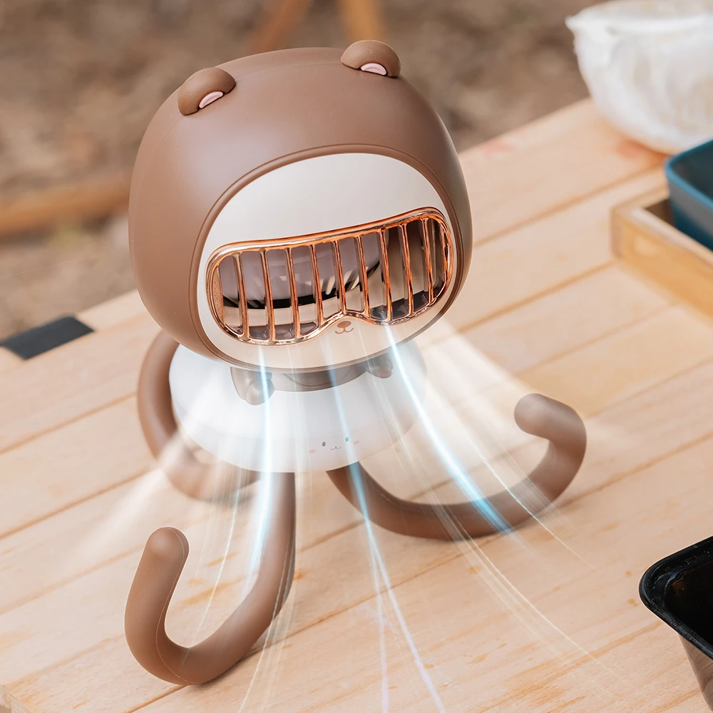 Mini Handheld Stroller Fan, Portable Personal Baby Fan with Flexible Octopus Holder, 3600mAh Battery, 4 Speeds, USB Rechargeable image 3