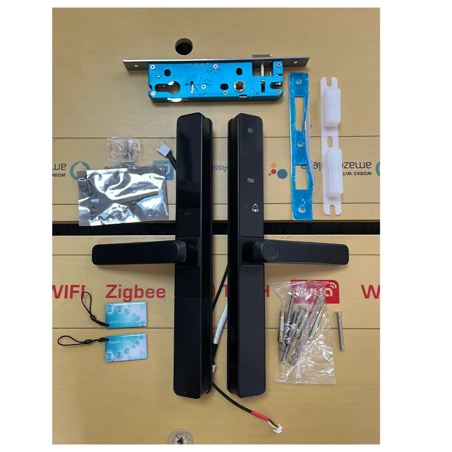 TYSH Tuya WiFi smart lock, IP68 esterno impermeabile, cat eye visivo, sblocco remoto WiFi, blocco impronte digitali, blocco password