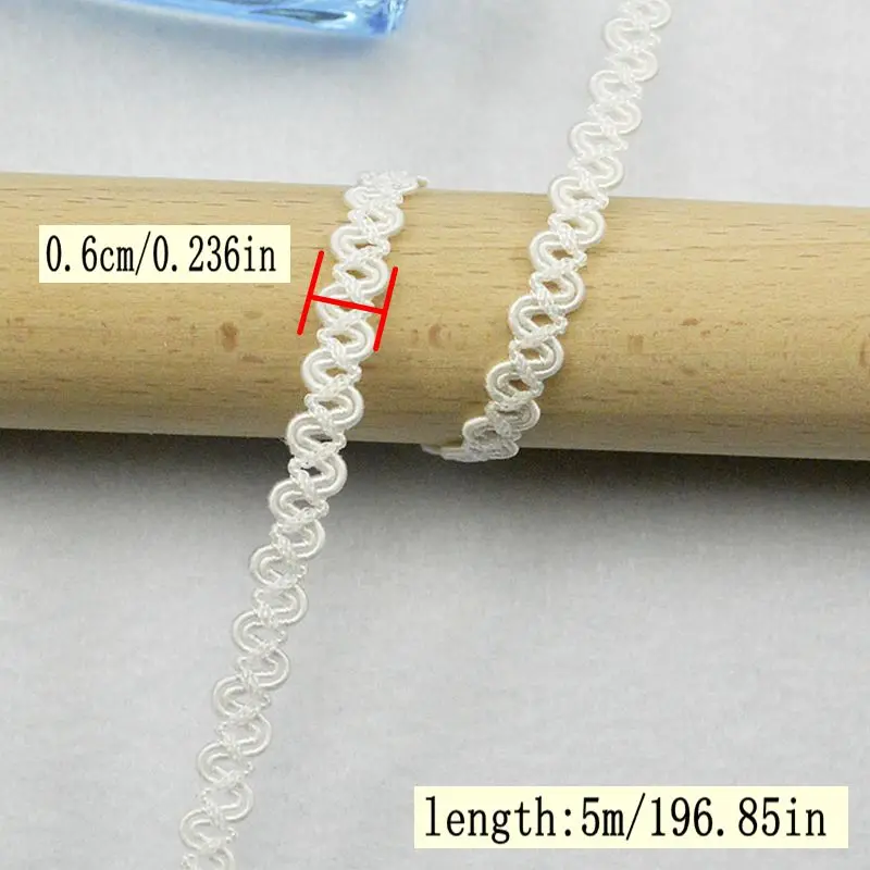 5 meter / 16,4 ft per pak nieuwe kanten riem kledingaccessoires DIY decoratieve trouwjurk kanten kleding zwart-wit dubbel 8-karakter kant