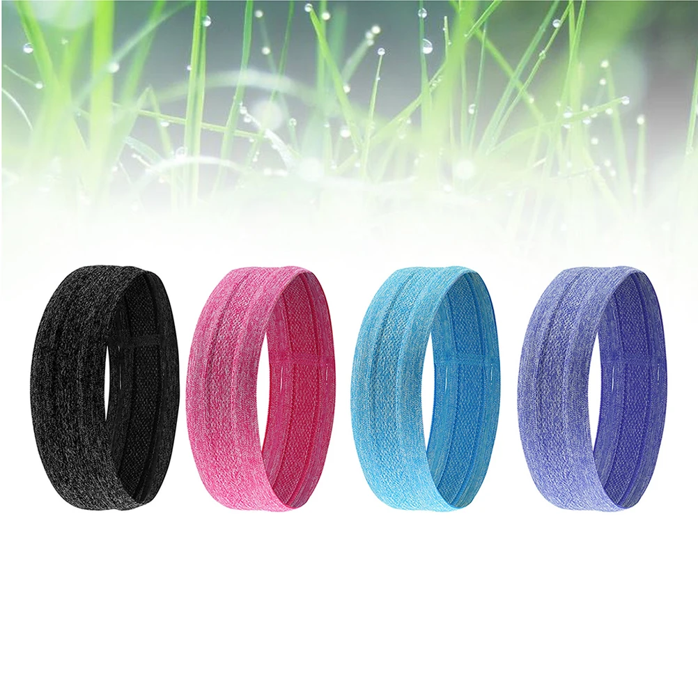 

4pcs Headbands Non Anti Sweat Sports Headband Elastic Headdress Headwear Lightweight Head Wrap for Yoga Running Fitness Exercise