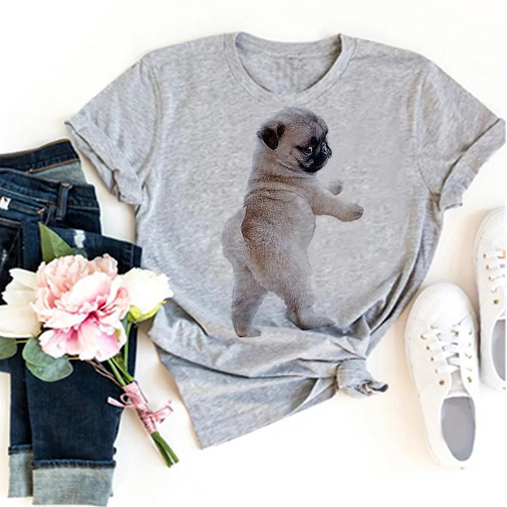 

Pug t shirt women streetwear tshirt female 2000s clothes