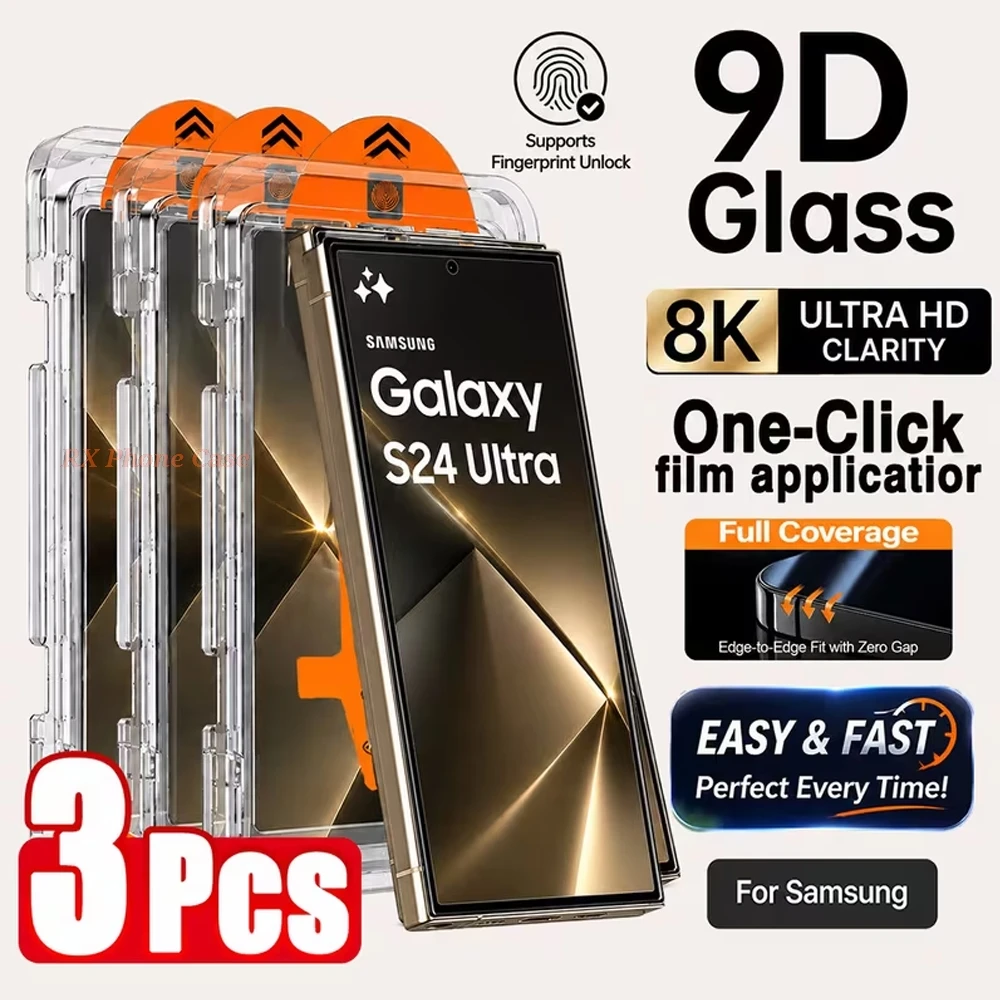 3Pcs HD Screen Protectors For Samsung S26 Ultra S26 S25 Ultra A56 S24 S25 Edge S22 S23 Galaxy A55 A36 A26 A57 Dust Free Glass
