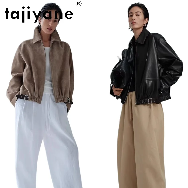 

TAJIYANE 100% Real Sheepskin Jackets Women Stylish Short Outerwears New Spring Genuine Leather Jacket 2026 Woman Clothes кожанка