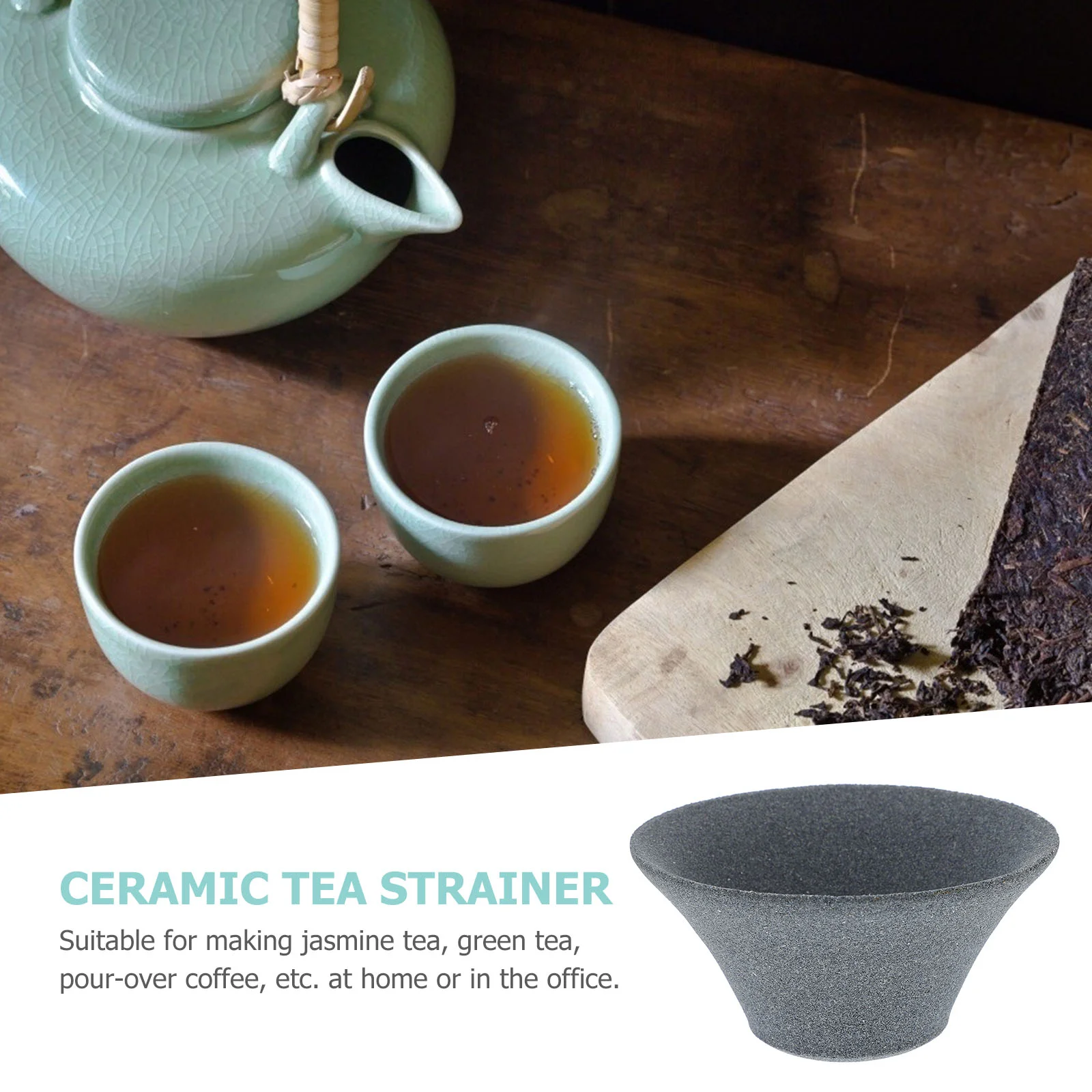 Tea Filter for Loose Non-porous Strainer Espresso Ground Coffee Ceramic Drawer Organizer Bags Light Grey Infuser Travel