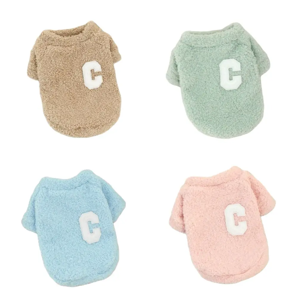 

New Soft Dog Sweater Solid Color Warmth Design Puppy Winter Vest Letter Pattern Breathable Pet Clothes Cold Weather