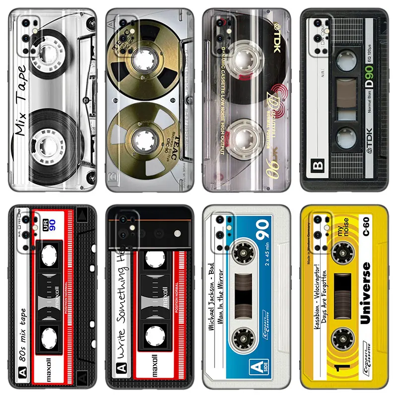 Vintage Cassette Tape Phone Case For OnePlus 7 7T 8 9 10 Pro 8T 9R 9RT 10T 10R ACE Nord 2T CE2 Lite N10 N20 N100 N200 5G Cover