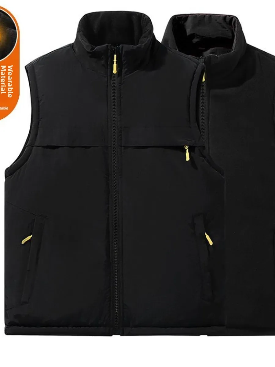 

Thiened двусторонний жилет Fce, мужской уличный жилет среднего возраста и ли, многоэтажный осенне-зимний жилет с подкладкой