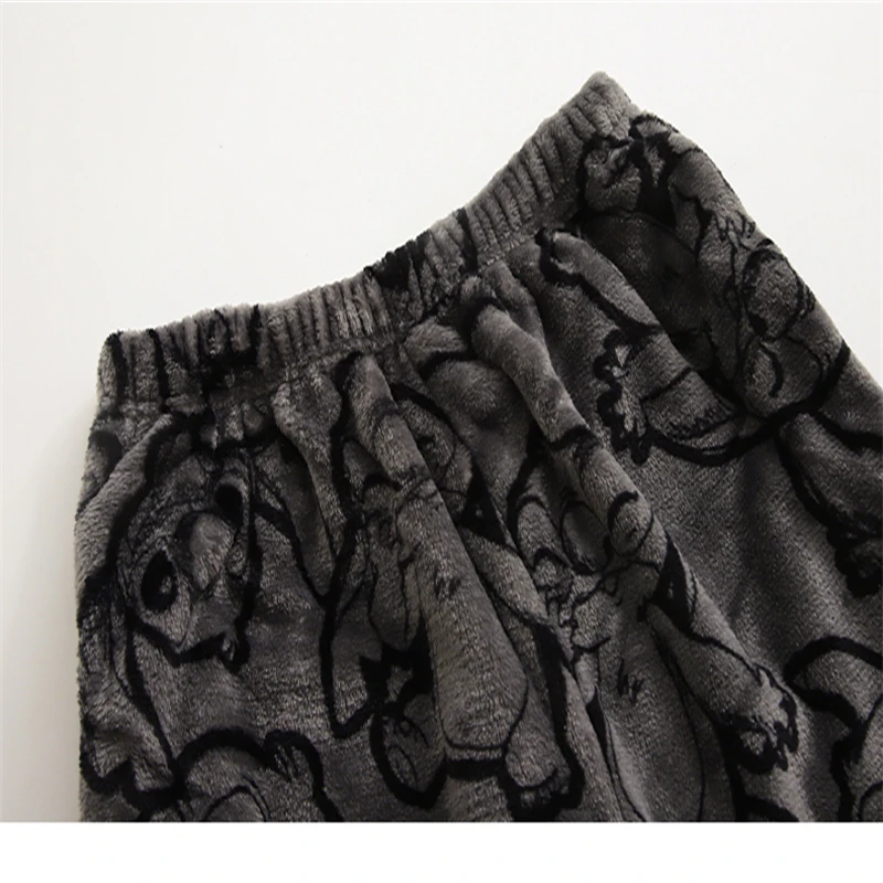 Winter Women's High Quality Pajamas Flannel Leopard  Pajamas Set Thickened Fluffy Warm Pajama Pants Loose Comfortable Loungewear