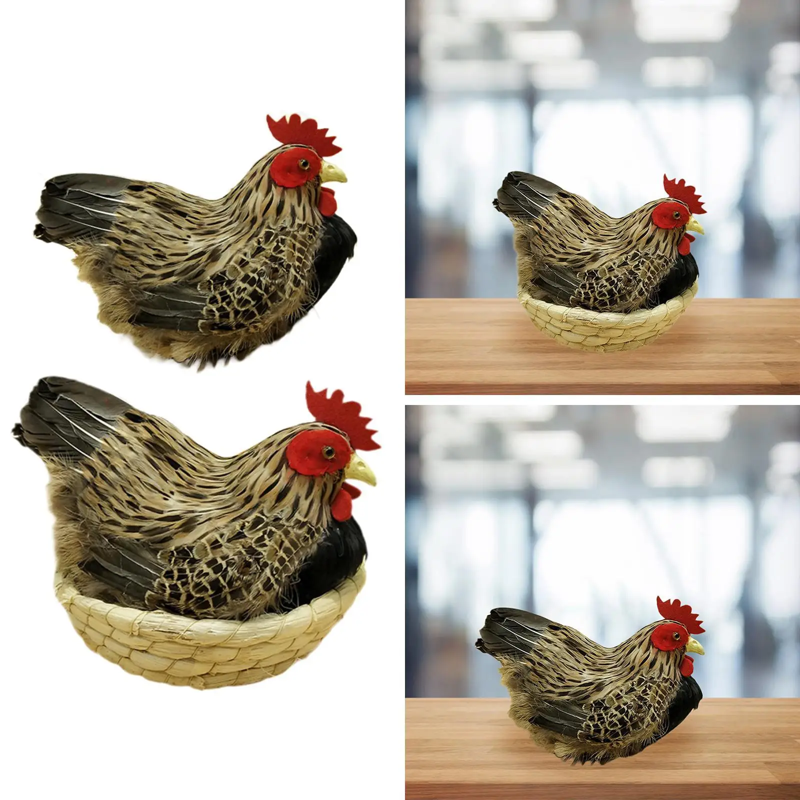 Chicken Simulation Model Artificial Feather Prop, Realistic Outdoor Decor,