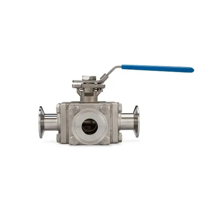 304 Sanitary Tri-Clamp Manual Ball Valve 2 Inch Three-Way Encapsulated High Temperature Resistance OEM Customizable Water Media