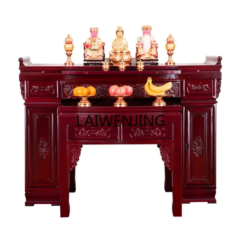 MJY Chinese solid wood Buddhist  economical  Buddhist cabinet offering table God of Wealth offering table