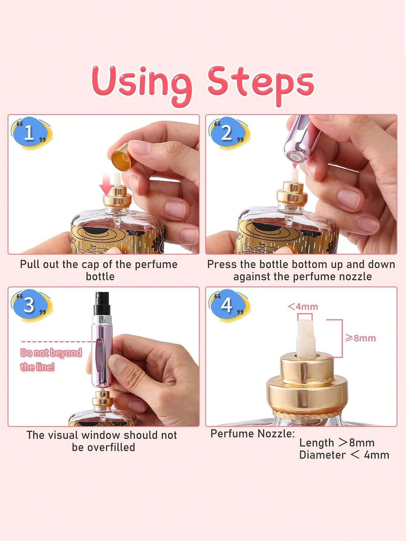 5Pcs/3Pcs/1Pc 5ML Perfume Refillable Bottle,Refillable Perfume Atomizer Bottle,Perfume Travel Spray Bottling Dispenser