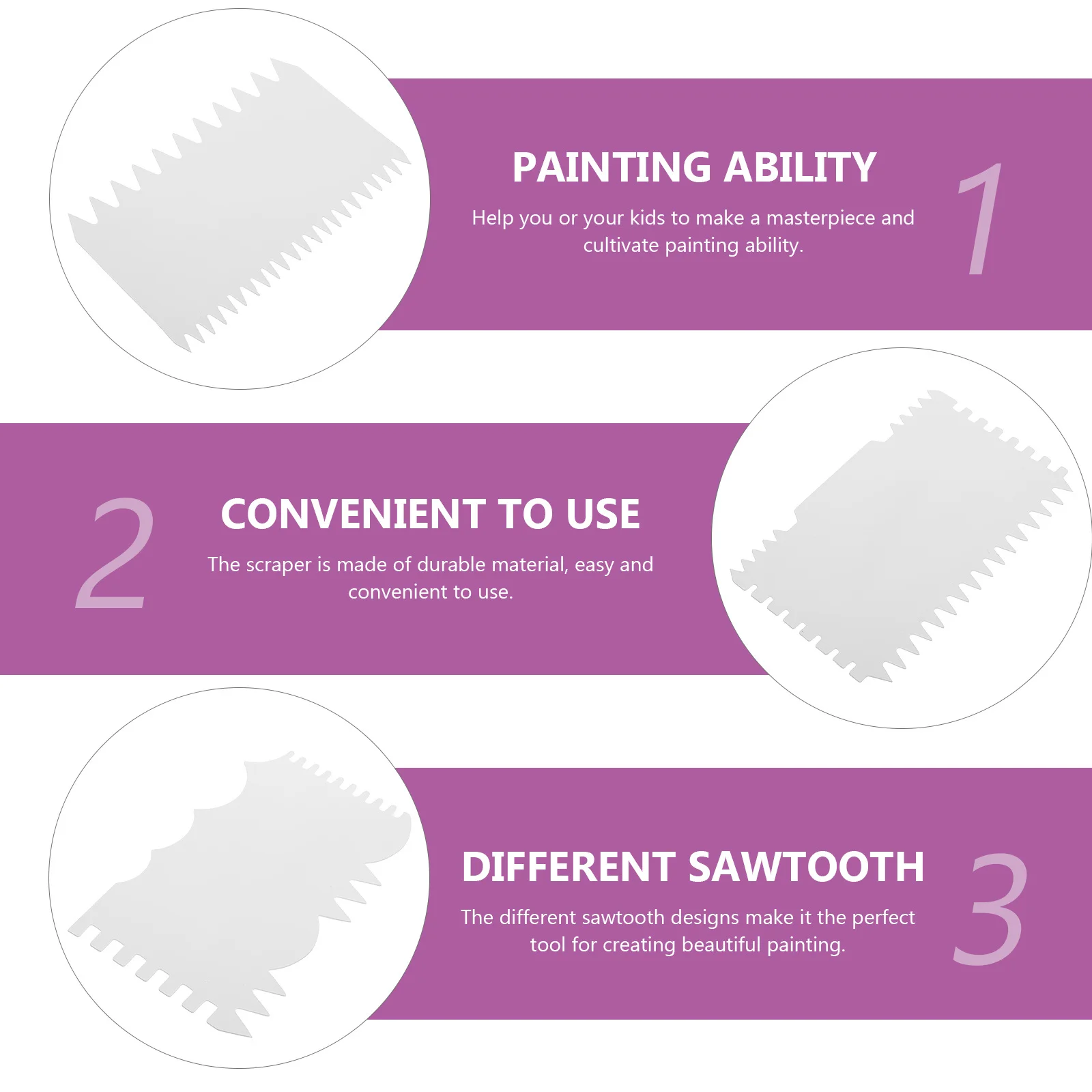 

7Pcs Wave Design Acrylic Painting Scrapers Durable Lightweight DIY Painting Tools Art Craft Tool Acrylic Scraper