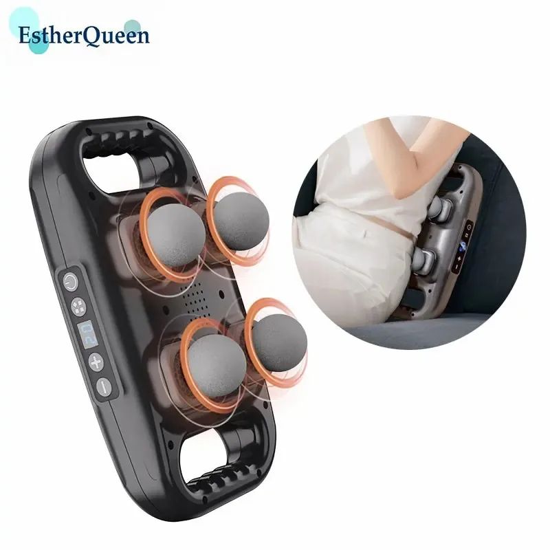 EstherQueen Four-Head Fascia Gun,6 Modes 20 Levels of Intensity for Whole Body Vibration,Deep High Frequency Muscle Relaxation