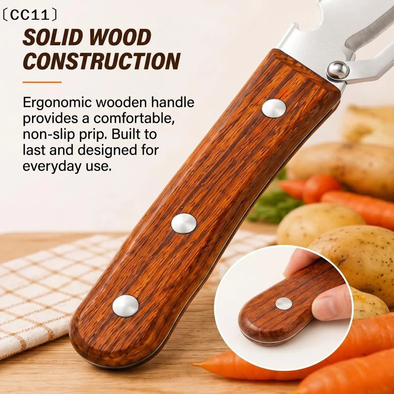 Stainless Steel Vegetable Peeler With Wood Handle Sharp Blade Ideal For Kitchen Fruit Vegetable Peeling Cooking〔CC11〕