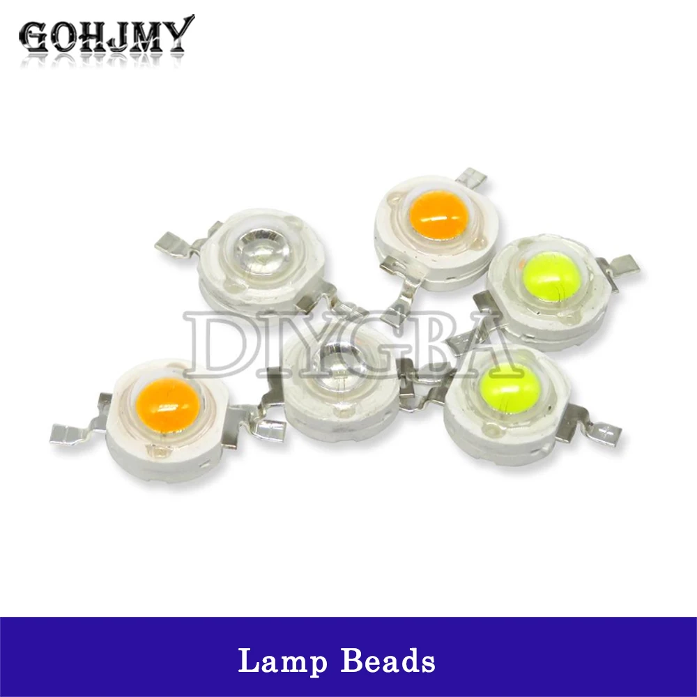 10PCS/LOT 1W LED White Red Yellow Green Blue 5 Colors beads brightness LED High power led