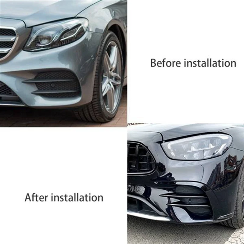 Front Bumper Wind Blade+Wraparound Front Wind Blade Modification Bumper Grille Trim Car for Chic E Class W213 E53