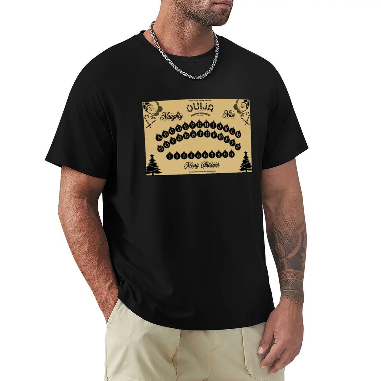

Christmas Ouija Board T-Shirt oversizeds croswit shirt man blanks plus size men clothing