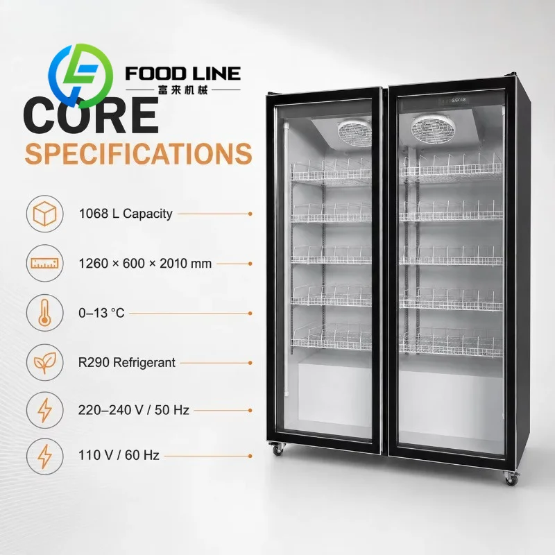 Countertop Beverage Display Refrigerator, Compact Space‑Saving Design, Clear Glass Window, Ideal For Coffee Shop Dessert Store