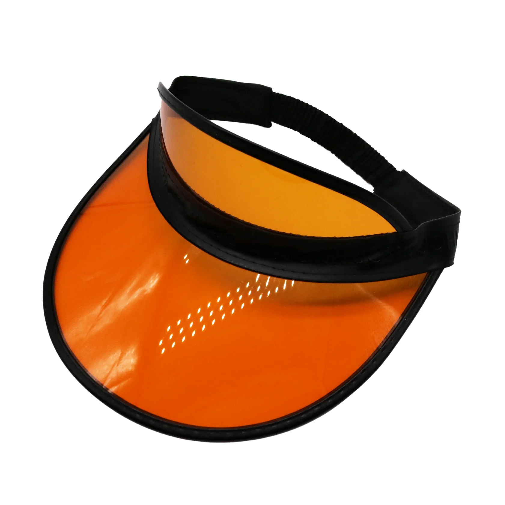 Outdoor Cycling Suitable for Both Men and Women Orange Shade Transparent UV-Resistant Plastic Black Adjustable Sun Visor Hats