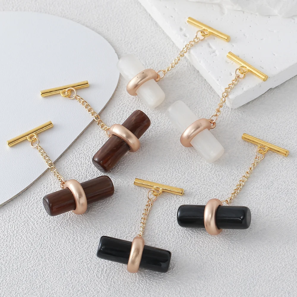 Multi Style Metal Chain Tie Clip Brooch Chain Retro Punk Trendy Pin Business and Leisure Men's Suit Accessories