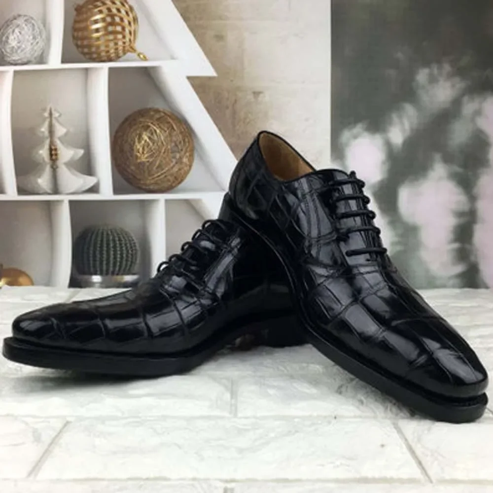 ousidun crocodile Men formal shoes  Handmade shoes  male business  Casual   Big yards crocodile leather