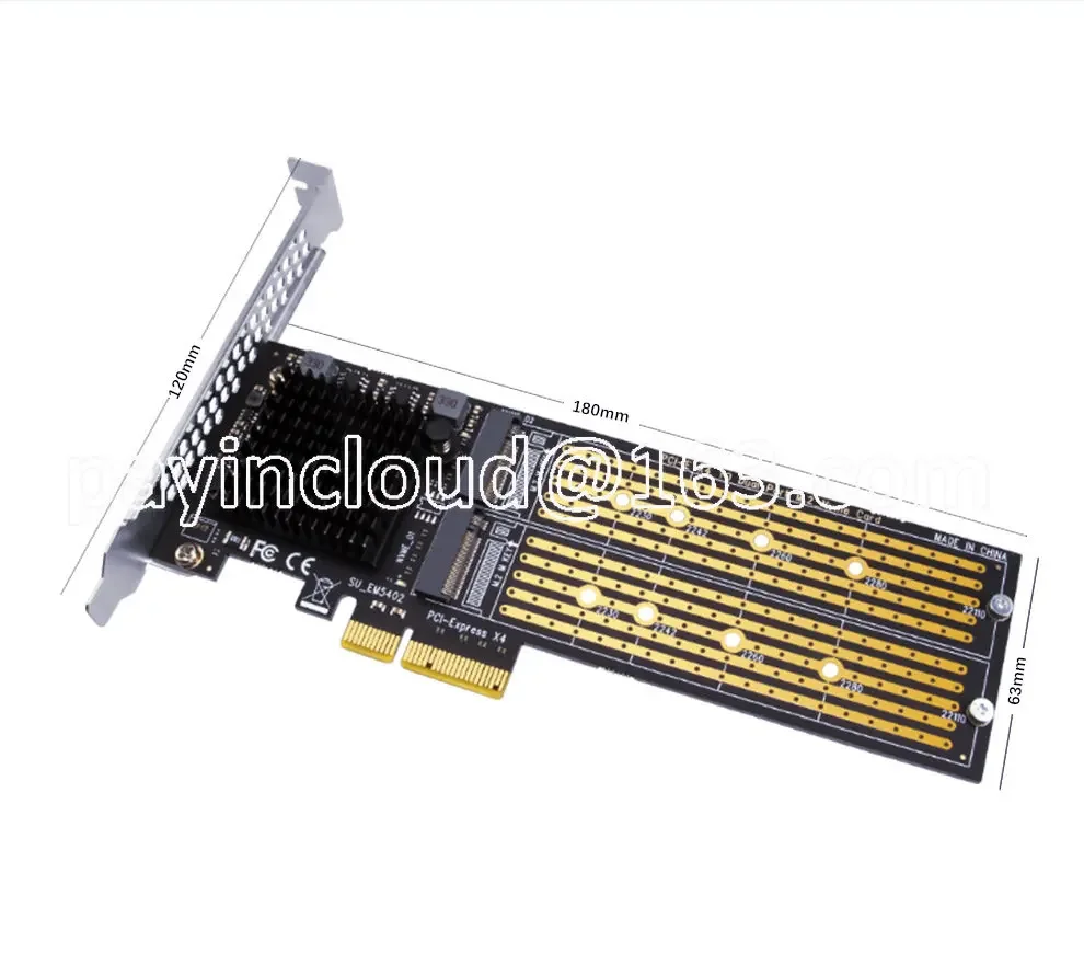 NVME Solid-state Hard Disk Expansion Card M.2 Array  PCI-E To  Dual Drawer Adapter Multi Port Split Free