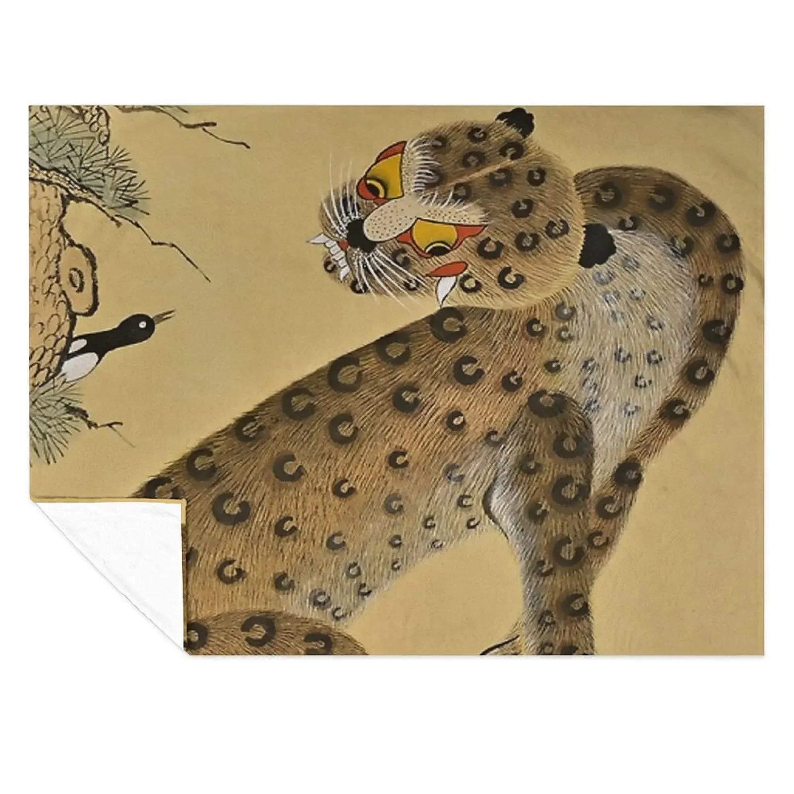 

Spotted Tiger Minhwa with Magpie Throw Blanket christmas gifts Blankets For Bed Soft Plush Plaid wednesday Blankets