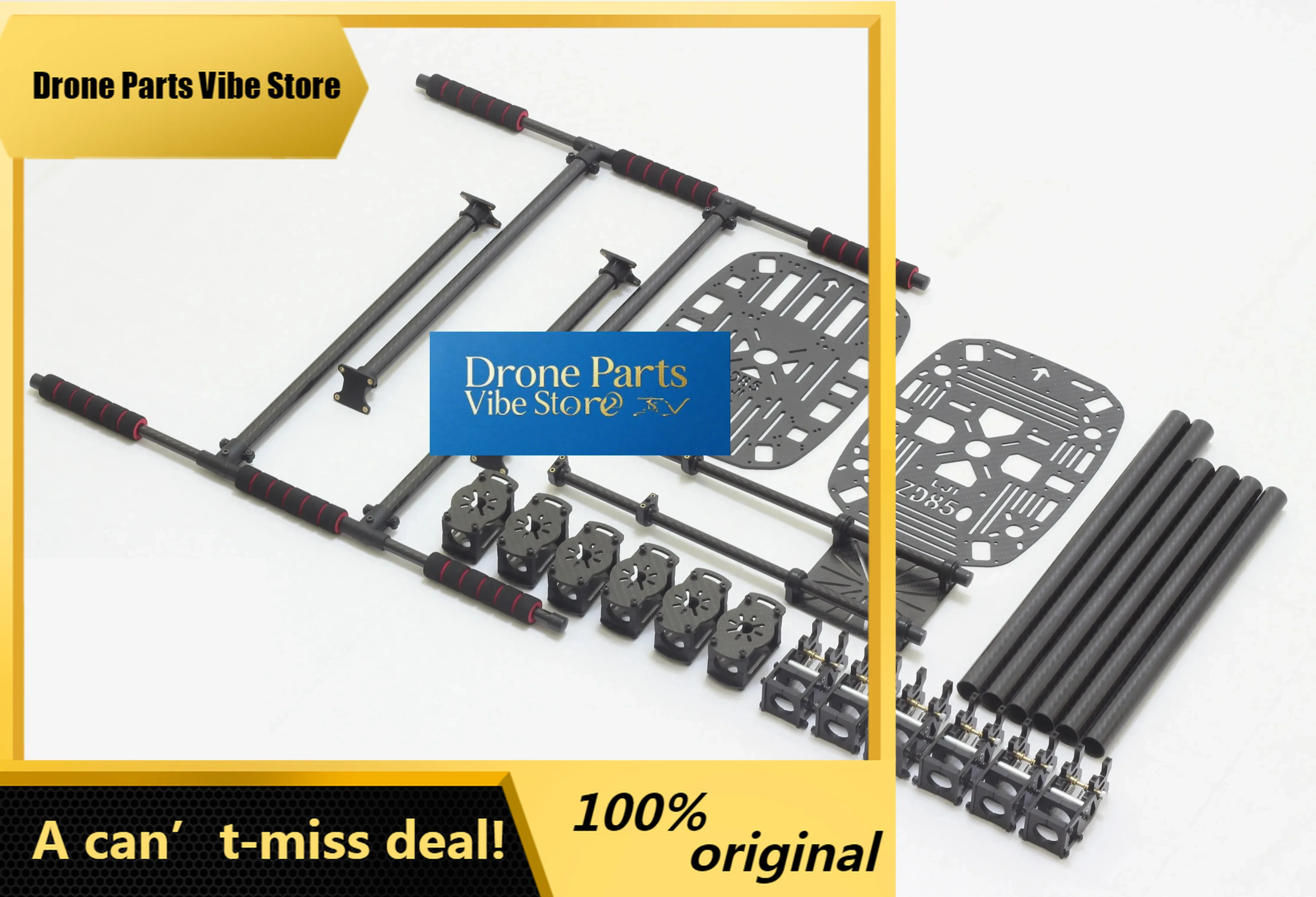 

DParts1ZD850 Full Carbon Fiber ZD 850 850MM Hexa-Rotor Frame Foldable Arm Hexacopter Frame Kit With Unflodable Landing Gear For