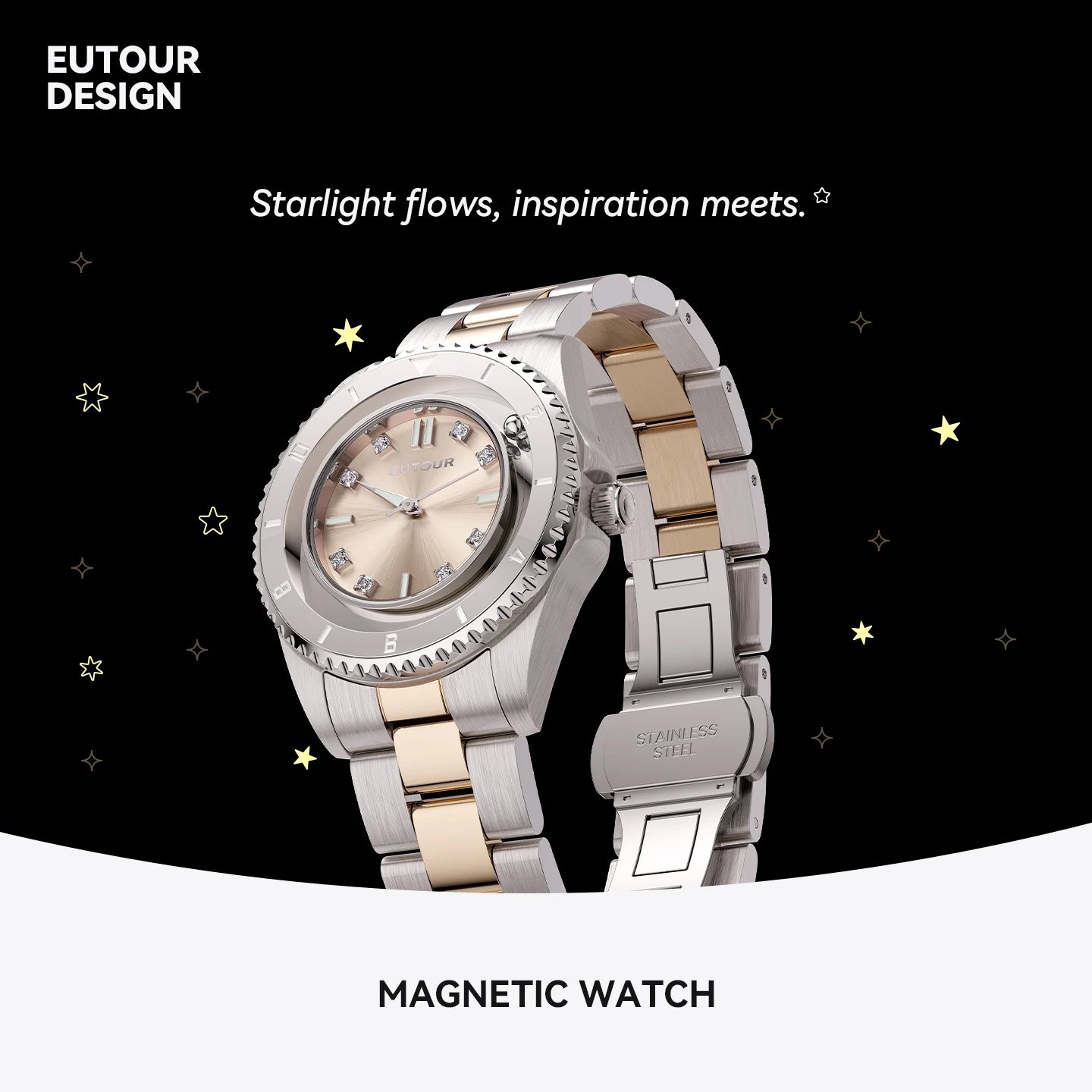 EUTOUR  2026 Winter  Arrival Red White Concept Jewelry Watch Resin Material Grace Lady Girl Elegant E069 Magnet Watch Bracelet