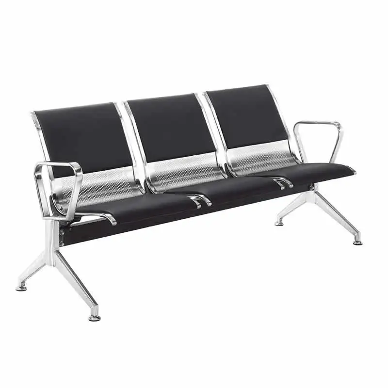 Bank Airport 3 Seater Clinic Office Reception Public Waiting Chair Outdoor Hotel Wrought Iron Durable Modern Design