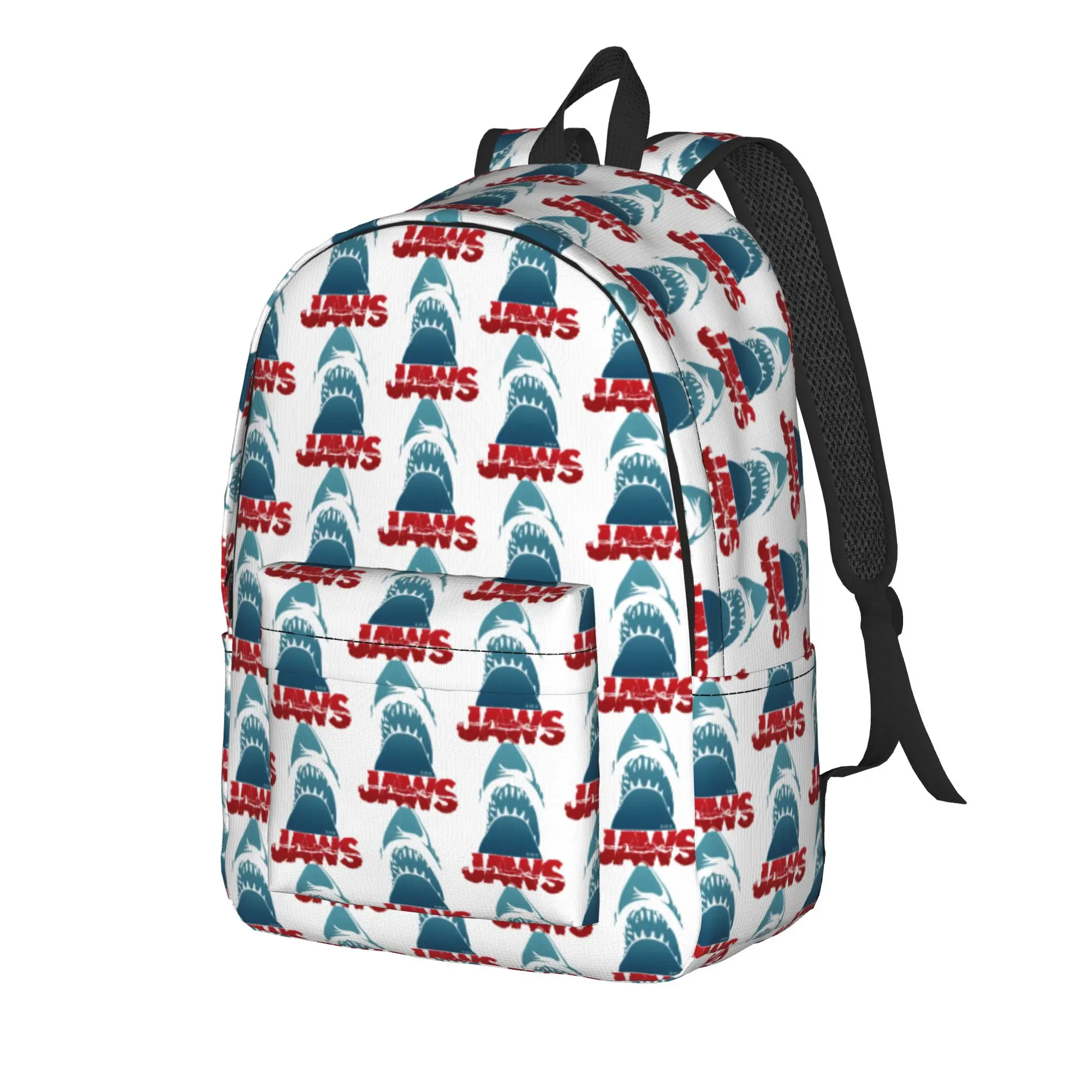 Jaws Great White Dangerous Shark Color Backpack  Female Polyester Outdoor Backpacks Print Casual High School Bags Rucksack