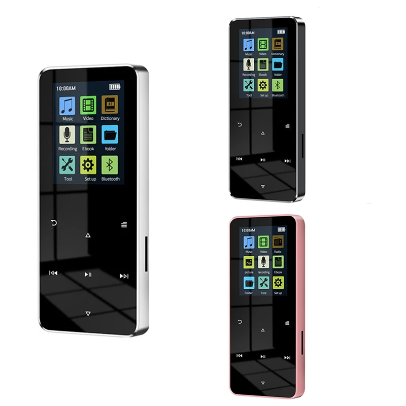 Новый Bluetooth MP3 MP4-плеер 8G Hi-Fi музыкальный плеер поддерживает карту, с FM-будильником, шагомером, встроенным динамиком для электронной книги