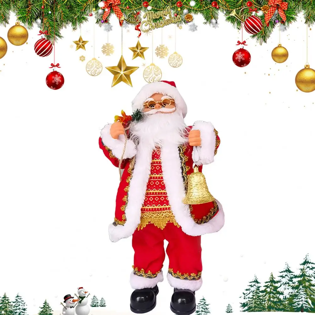 Tall Santa Claus Doll Battery Operated Dancing Santa Claus Toy Singing Plush Doll Desktop Decoration Father Christmas for Party