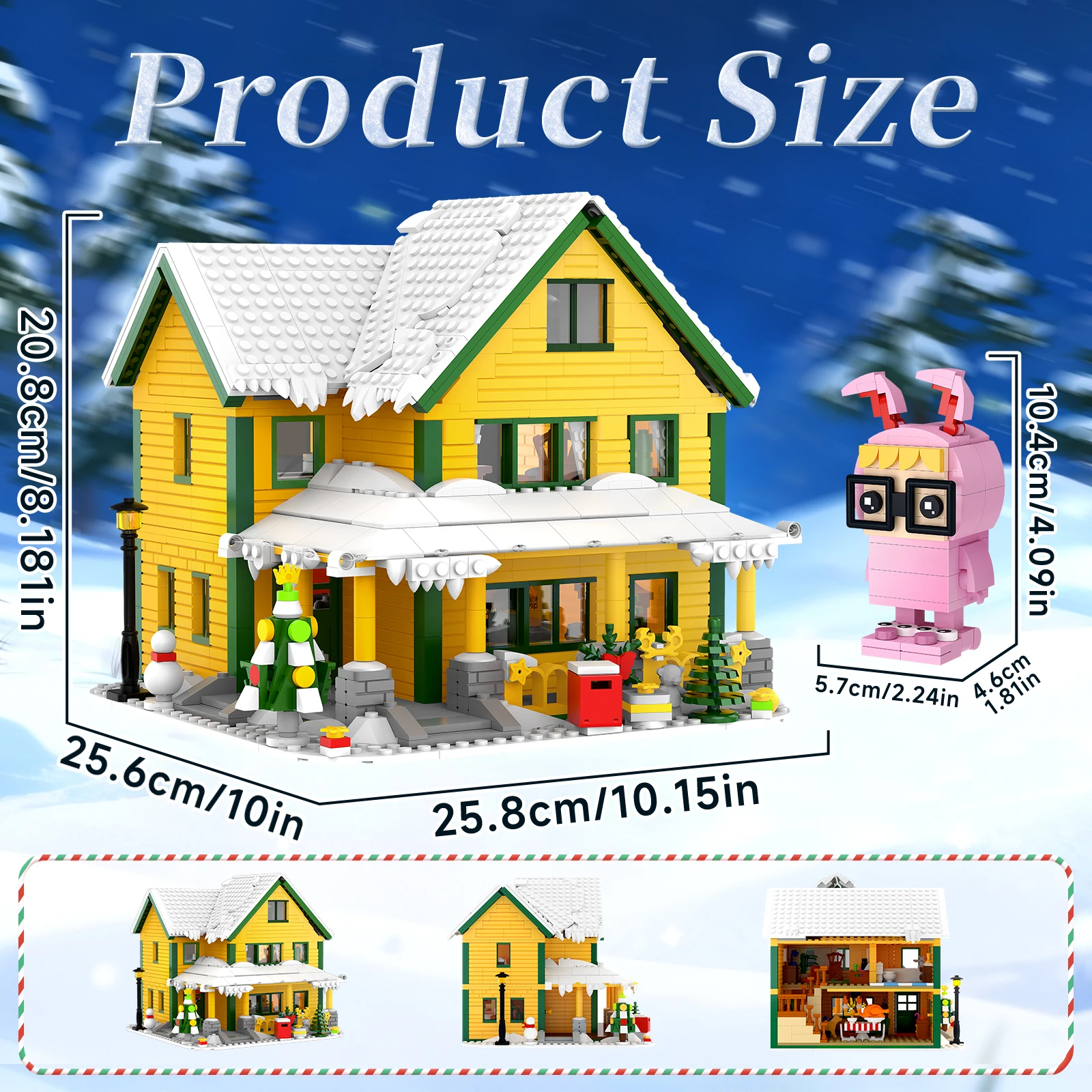 Blocs de construction d'histoire de noël, 1146 pièces, grande maison classique avec figurines, pour l'interaction familiale, la décoration et la Collection