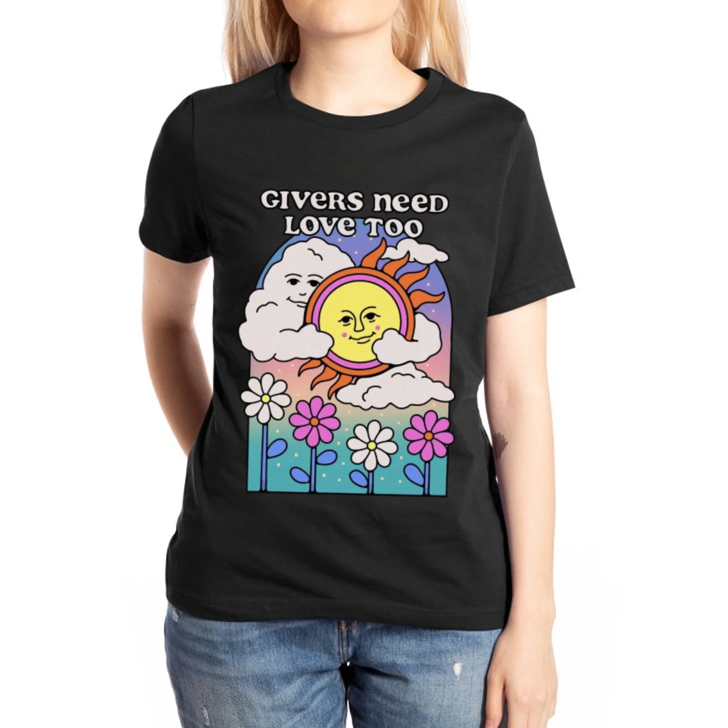 

Givers Need Love Too Casual Short Sleeve T-Shirt Harajuku Graphic T shirts Fashion Coquett Aesthetic Tees Top