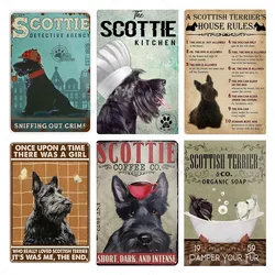 Metal Vintage Tin Signs, Scottish Terrier Dog Detective Agency Tin Sign Wall Decor Home Bar Pub Art Wall Plaques Nostalgia Poster