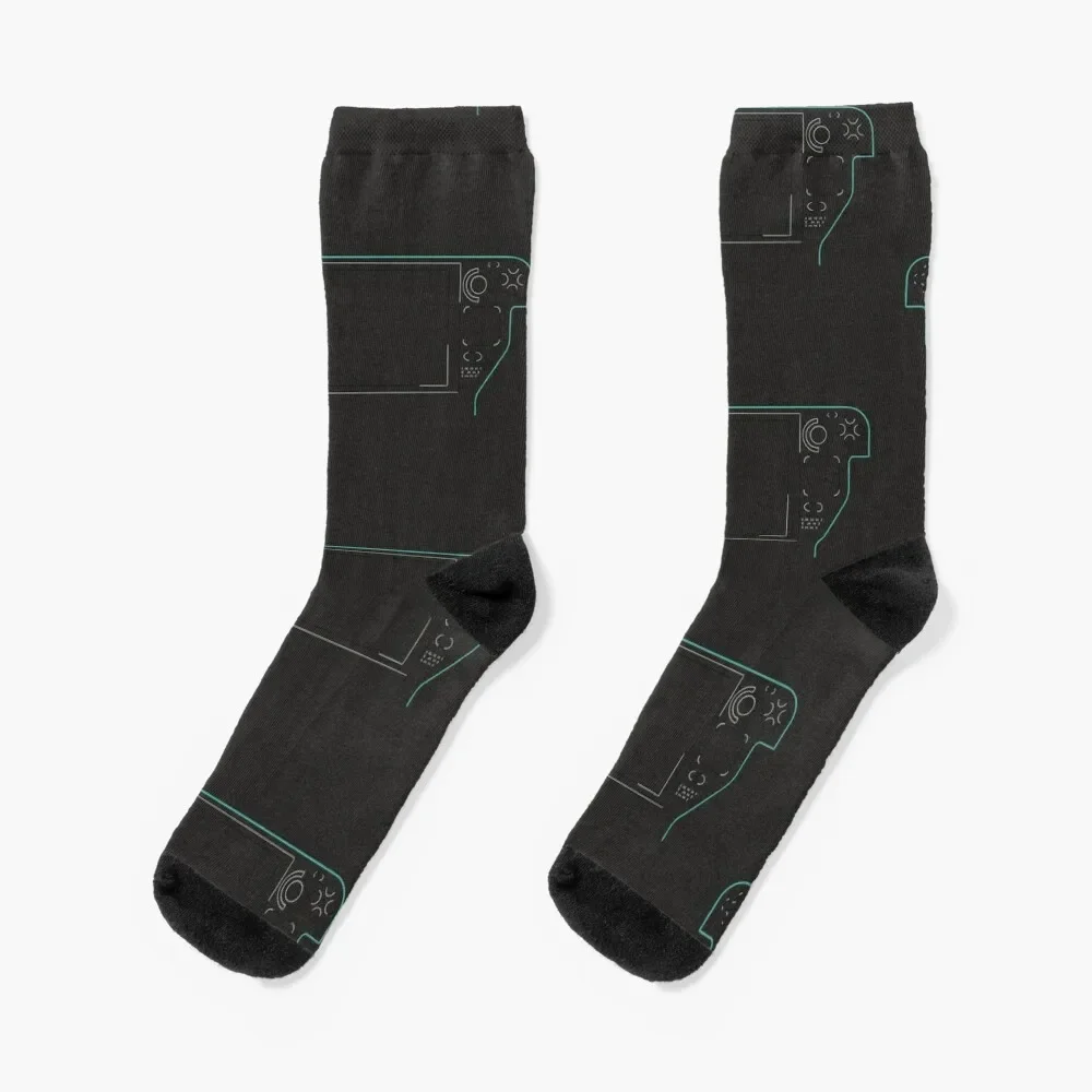 Steam Deck Illustration - Cyan Socks funny gifts valentine gift ideas Socks For Men Women's