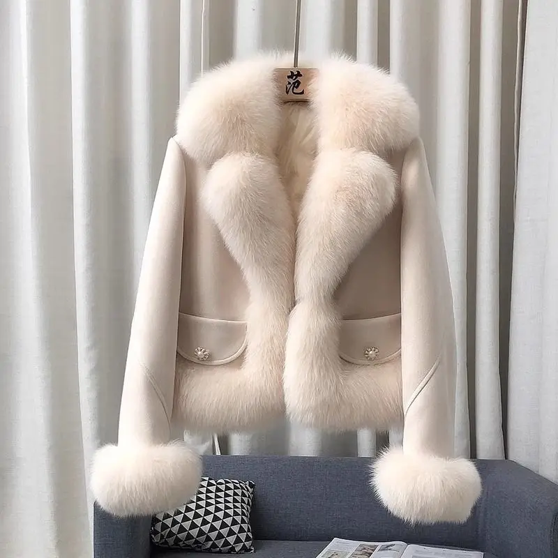 High end imitation fox fur grass Jacket Women's 2025 Autumn/Winter New Thicken cotton Jackets Fashion Short Fragrant style Coat